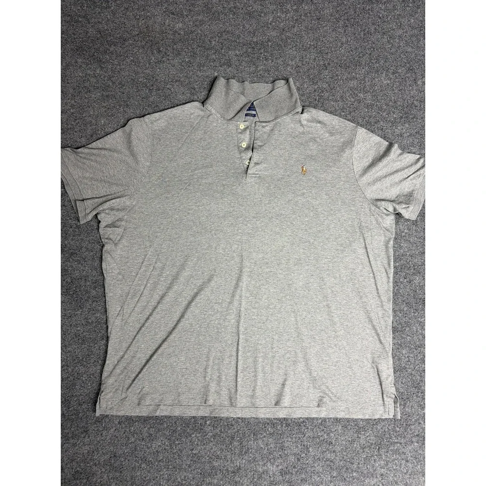 Polo Ralph Lauren Polo Shirt Mens 2XL Gray Classic‎ Fit Short Sleeve Player Logo
